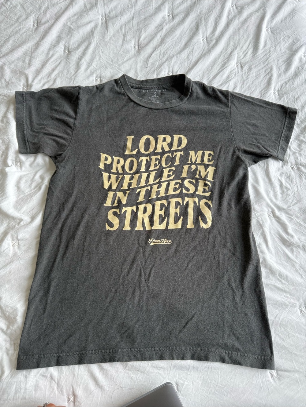 Reborn Kings Gray Crewneck Tee - White Print